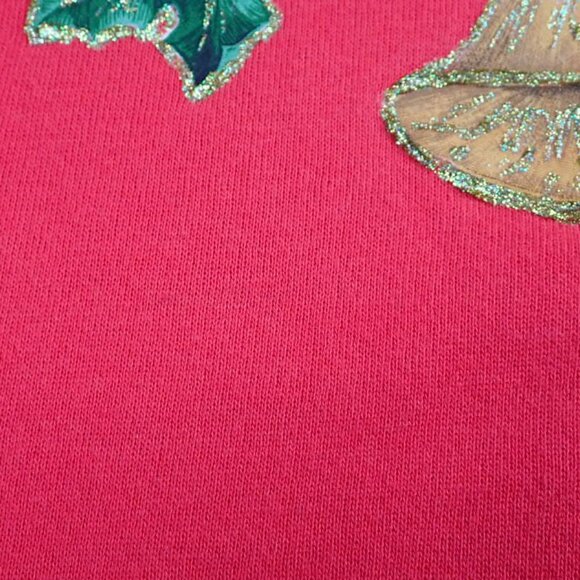 Vintage Hanes Her Way Christmas Floral Crewneck Red Sweatshirt, Women's M - Picture 4 of 8